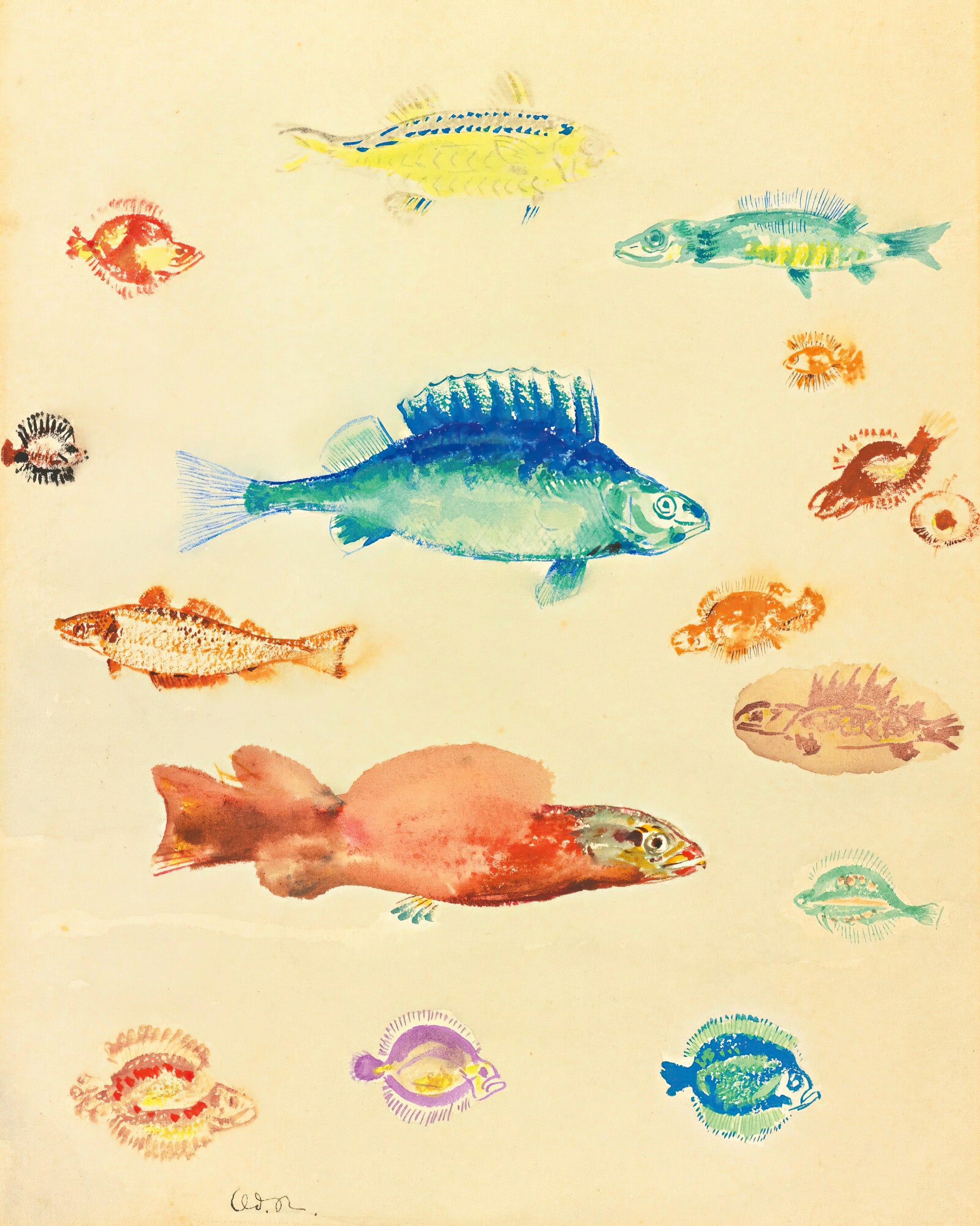 Poissons (Fish) (1900s) | Odilon Redon artwork Posters, Prints, & Visual Artwork The Trumpet Shop   