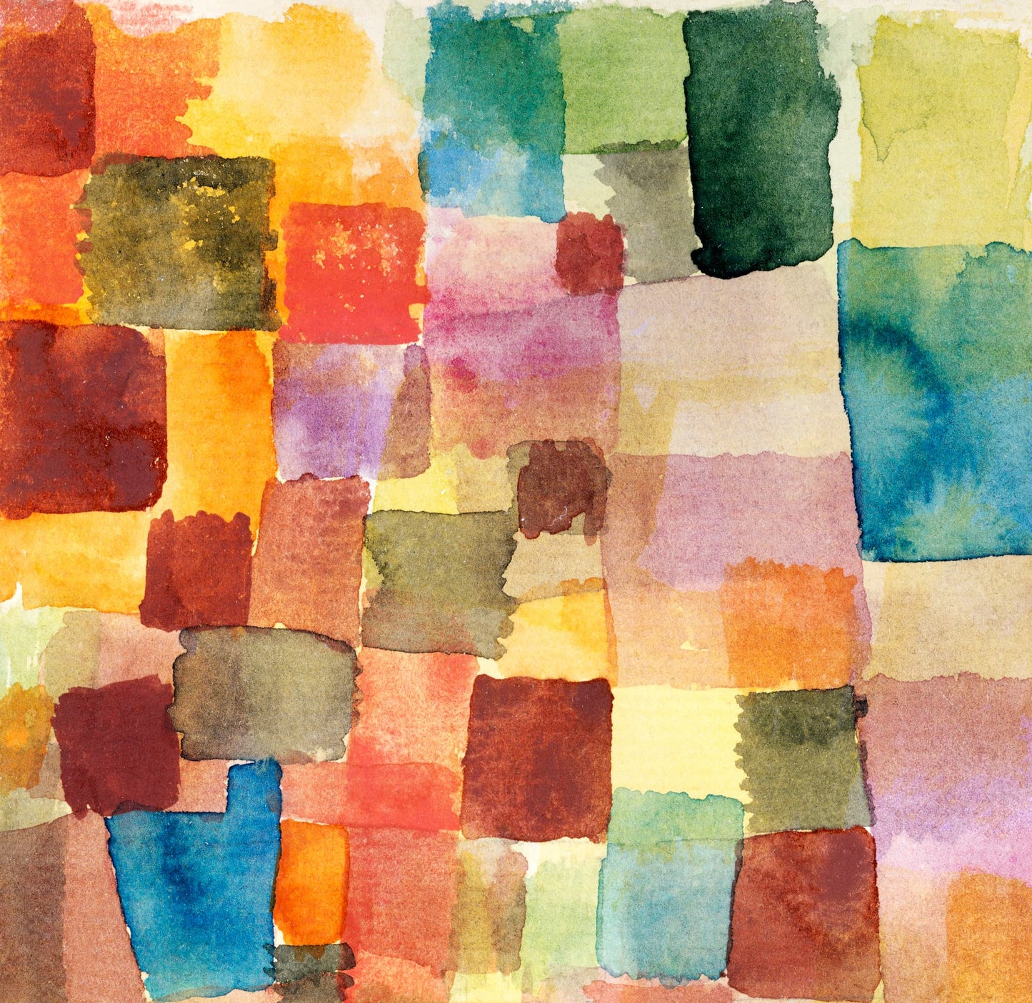 Colorful abstract pattern with watercolor textures