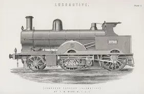 Vintage illustration of a steam locomotive
