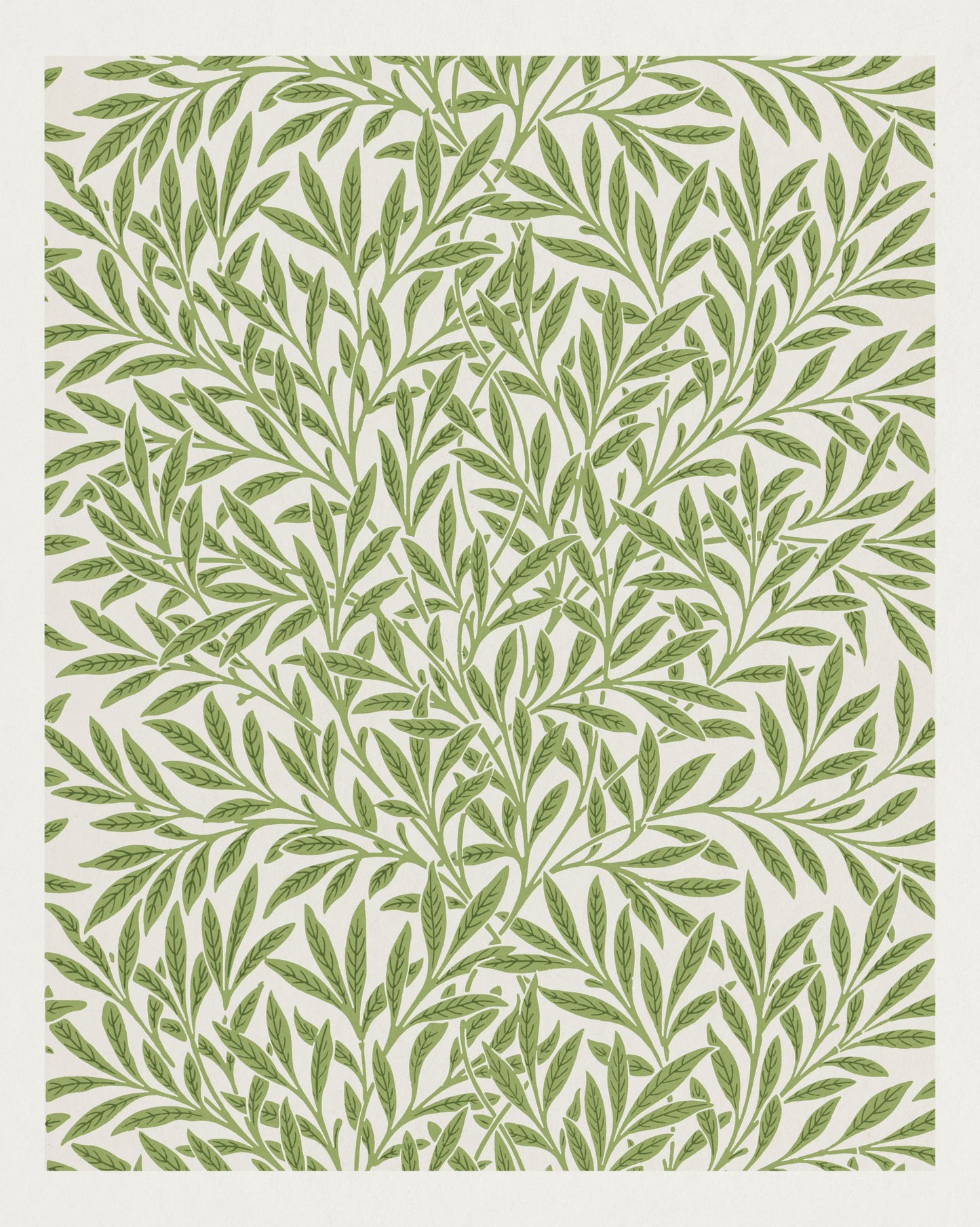 Green leaf pattern on a white background