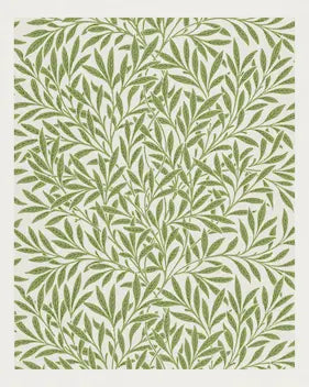 Green leaf pattern on a white background