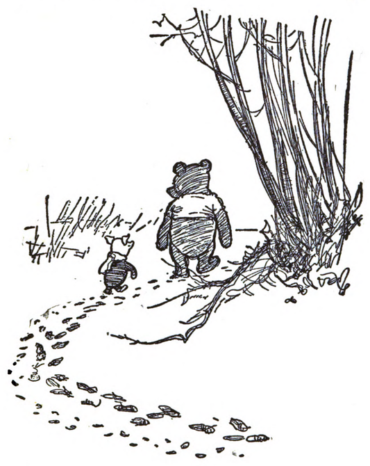 Winnie the pooh and Piglet (1920s) | EH Shepard | Pooh Bear Drawings Posters, Prints, & Visual Artwork The Trumpet Shop Vintage Prints   