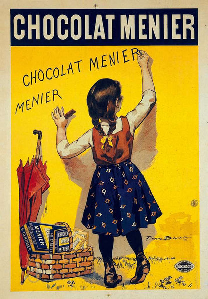 French vintage chocolate advertising poster print (1900s)