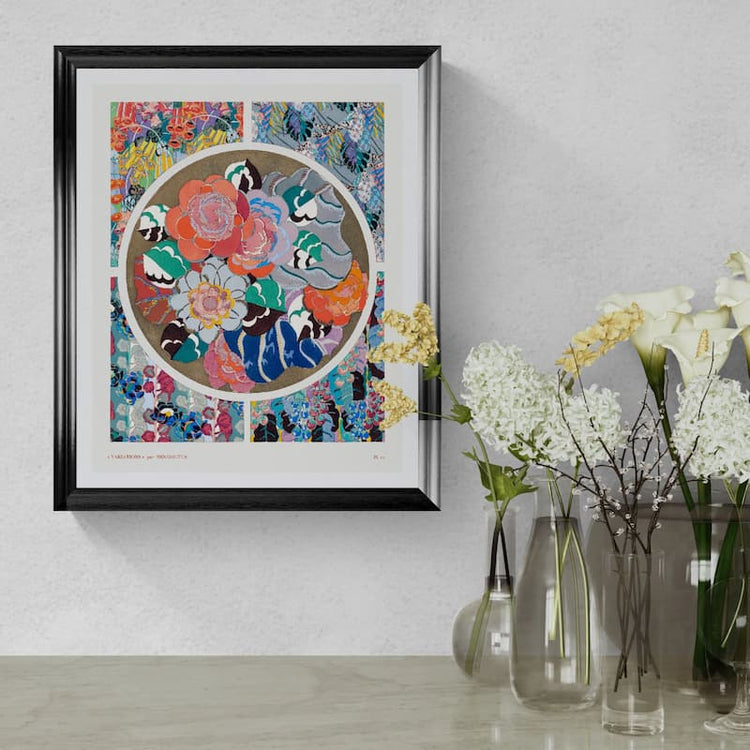 Vintage Art Deco Flower Print by Édouard Benedictus, 1920s