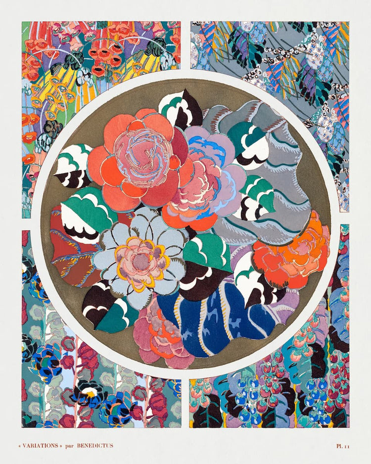 Art Deco Flower Print by Édouard Benedictus (1920s)
