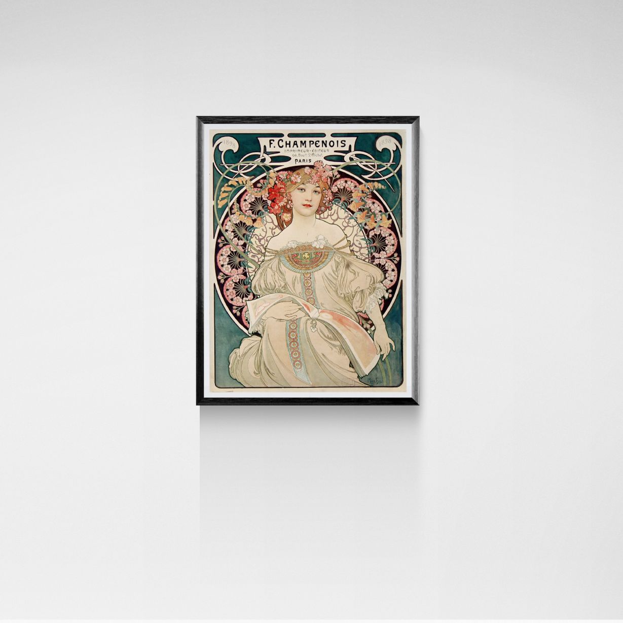 Alphonse Mucha "Rêverie" 1897 Art Nouveau Fine Art Print – Decorative Floral Panel Reproduction for Sophisticated Home Decor