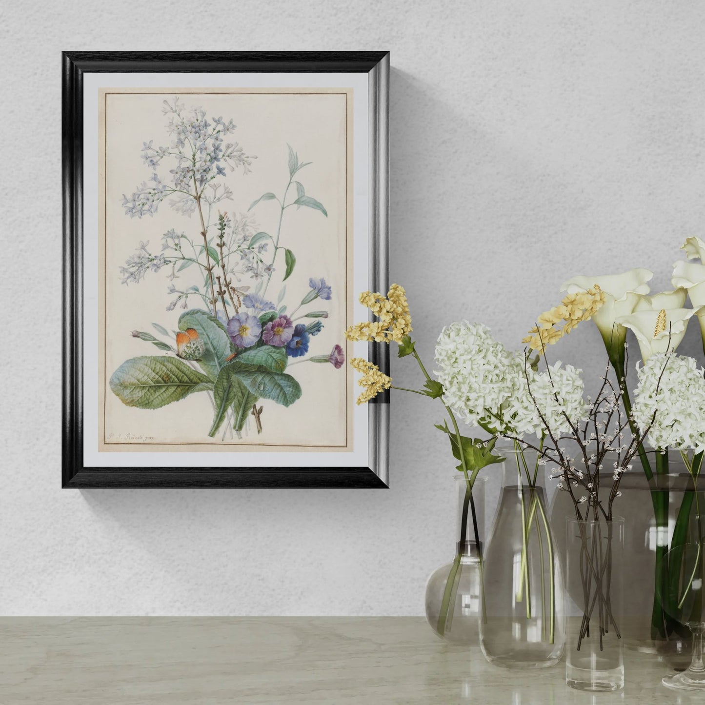 Rose botanique à 100 pétales (années 1800) | imprimés botaniques vintage | Pierre-Joseph Redoute