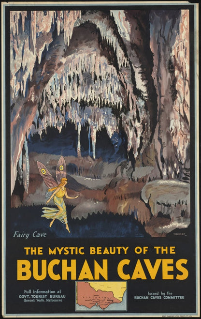 "Buchan Caves" fairy poster (1930s) | Percy Trompf print