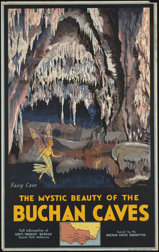 "Buchan Caves" fairy poster (1930s) | Percy Trompf print Posters, Prints, & Visual Artwork The Trumpet Shop Vintage Prints   