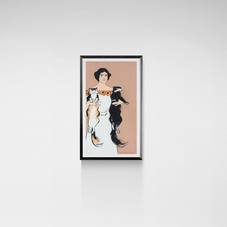 Vintage Calico Cat Print by Edward Penfield, 1890s