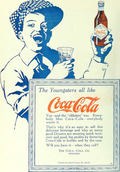 Old Coca Cola poster advert from Canadian Grocer (1919)