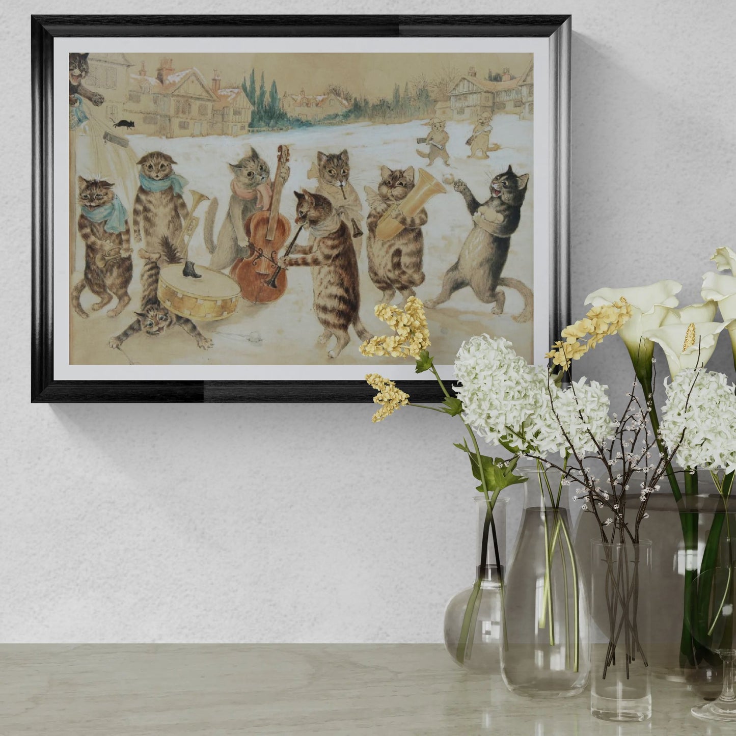 Carol Singing Cats (c. 1920) Giclée Vintage Print by Louis Wain