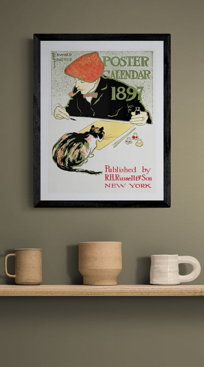 Calico cat poster calendar cover (1897) | Edward Penfield