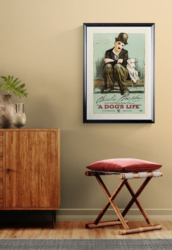 Vintage Charlie Chaplin Poster, A Dog's Life, 1918