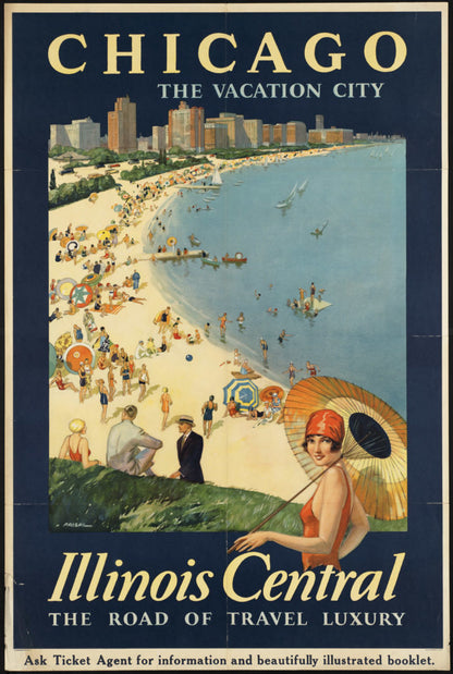 Vintage Chicago travel poster (1920s)