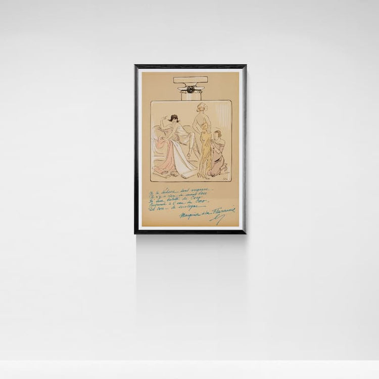 Flacon de parfum, Coco Chanel (années 1920) | impressions de salle de bains vintage | Georges Goursat