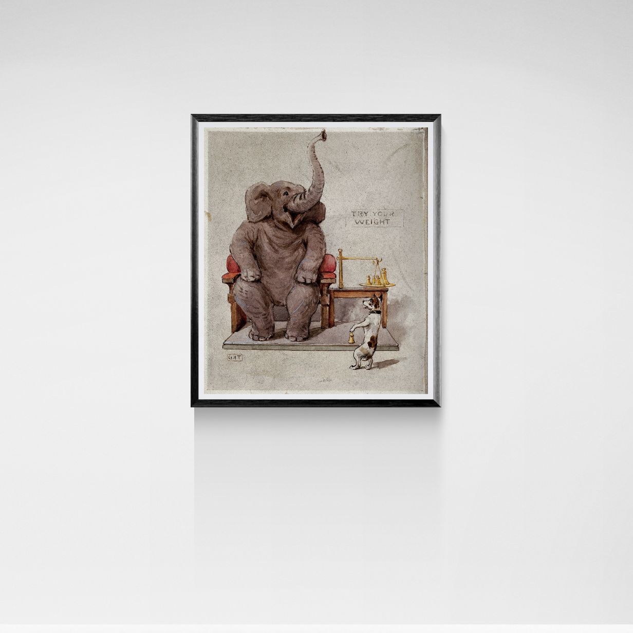 Try Your Weight by George Hope Tait (c. 1900s) – Humorous Fine Art Print