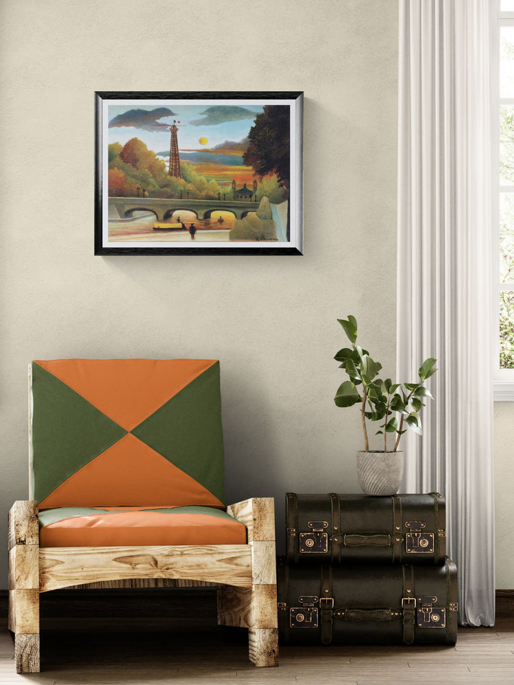 Henri Rousseau art prints: Seine and Eiffel Tower in the Sunset (1910)