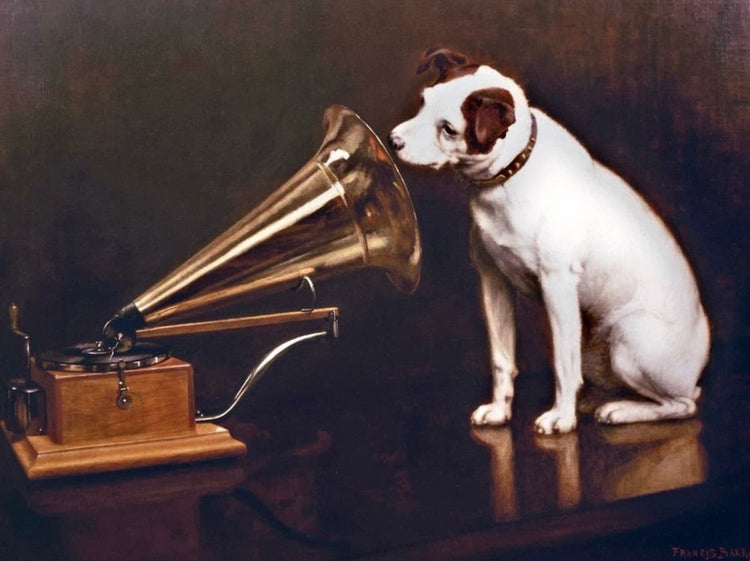 His Masters Voice poster - Francis Barraud (c. 1899) – Vintage Gramophone Art Print