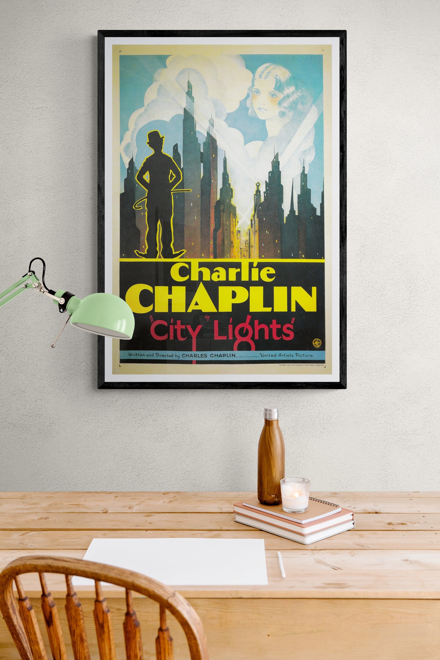 Charlie Chaplin movie poster “City Lights” (1930s)