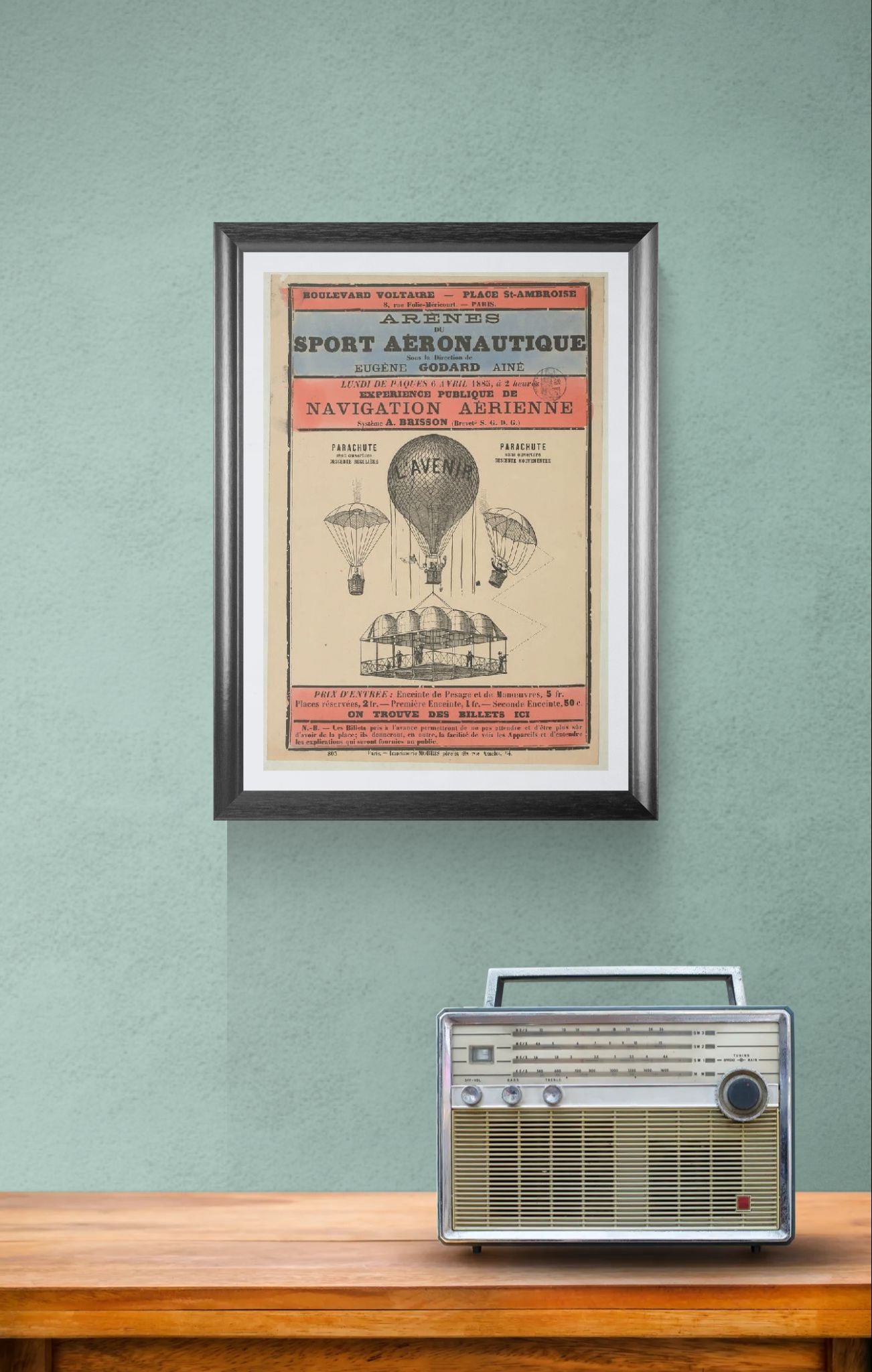Hot Air Balloon poster - Paris (c. 1885)