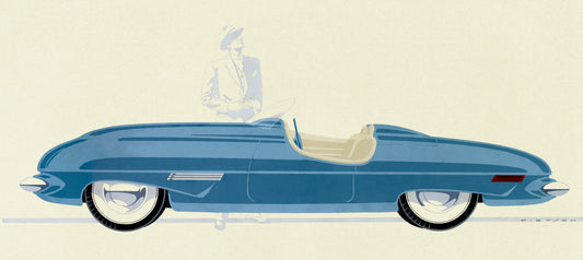 Blue Roadster (1940s) | Vintage car prints | Theodore Wells Pietsch II Posters, Prints, & Visual Artwork The Trumpet Shop Vintage Prints   