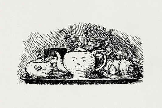 Teapot illustration for Hans Christian Andersen story (1871)