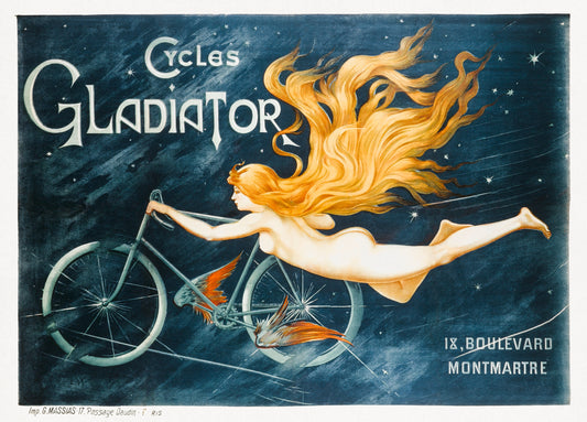 "Gladiator" vintage cycling poster, Paris (1900s) Posters, Prints, & Visual Artwork The Trumpet Shop   