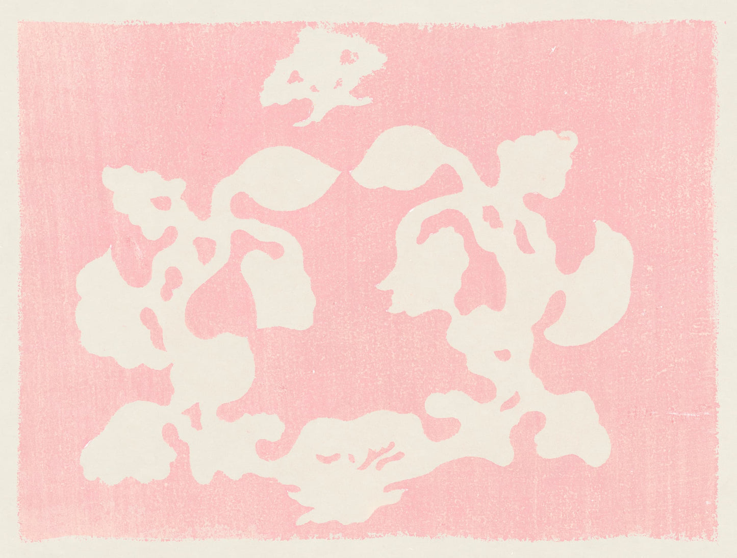 White floral pattern on a pink background