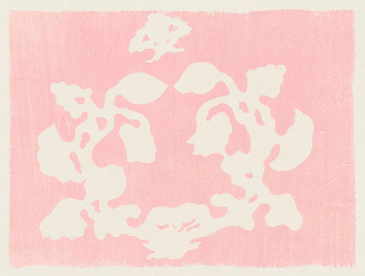White floral pattern on a pink background