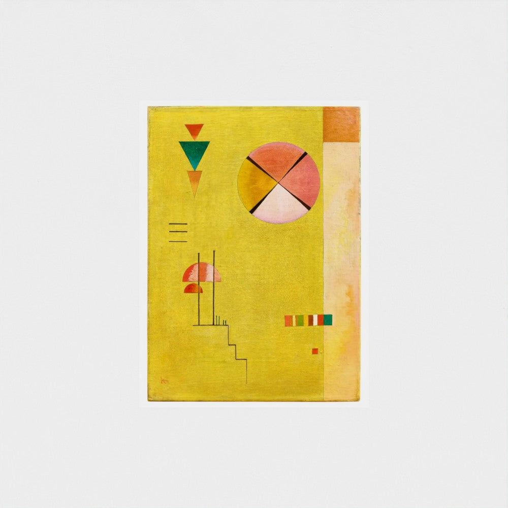 Abstract geometric design on a yellow background