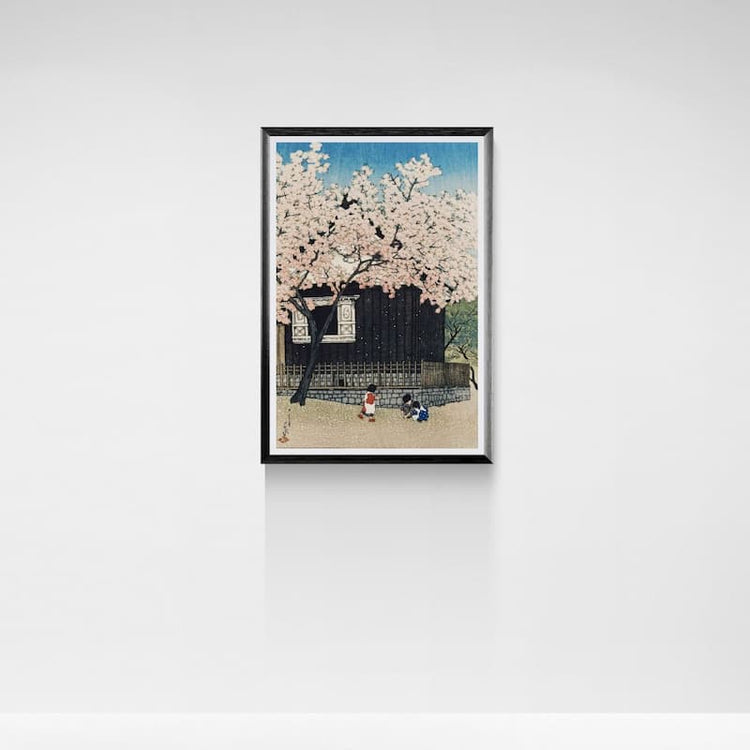 Sakura (Cherry Blossoms) Art Print by Kawase Hasui (1930s)