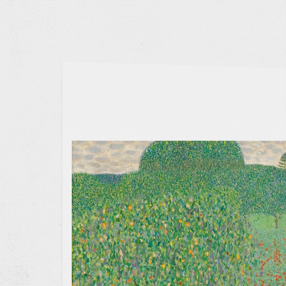 Artistic depiction of a landscape with a large green figure and sky.