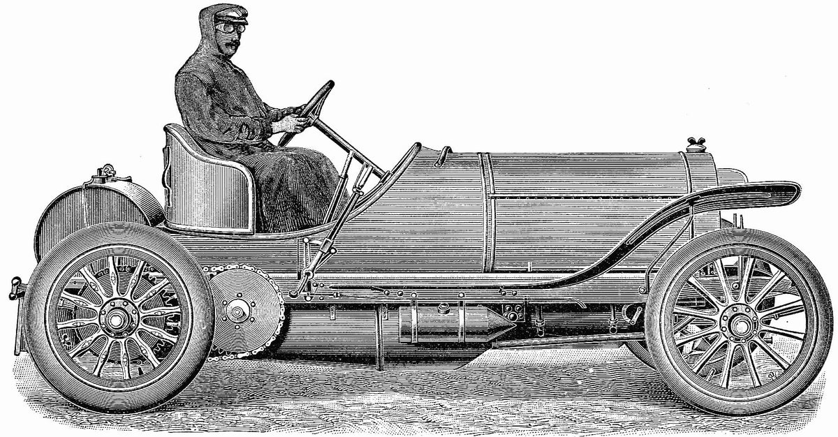 1900 Car Racing 1903 Mercedes Racing Car Print | Gordon Bennett Cup Automotive Art ...