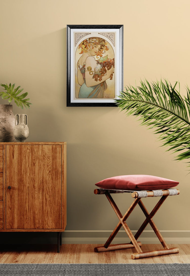 Mucha art print: "Fruit" (1897) Art Nouveau Decorative Panel Giclée