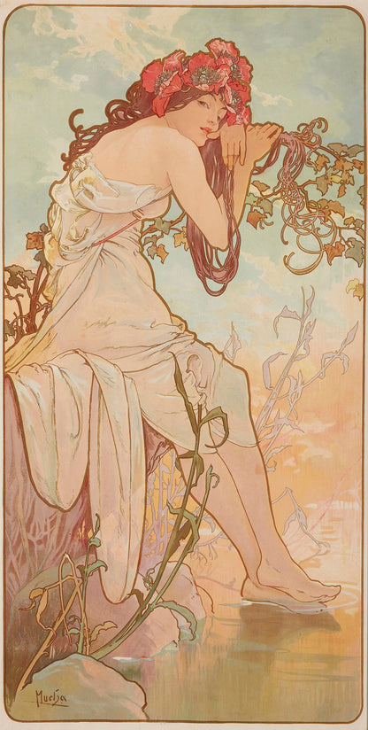 Alphonse Mucha "Fall" print (1890s)