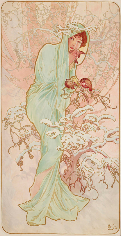 Winter | Mucha "Seasons" prints (1890s) | Alphonse Mucha