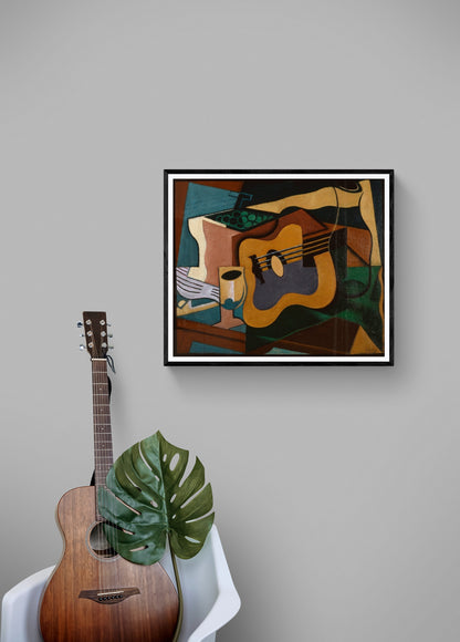 Cubism abstract guitar artwork (1920s) | Juan Gris