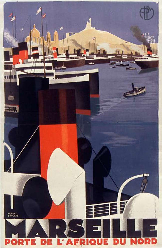 Marseille vintage travel poster print | 1930s | Roger Broders