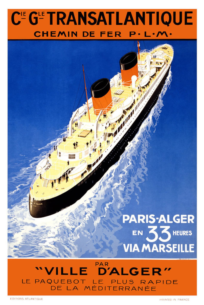 Paris - Algeria vintage travel poster (1920s) Posters, Prints, & Visual Artwork The Trumpet Shop   
