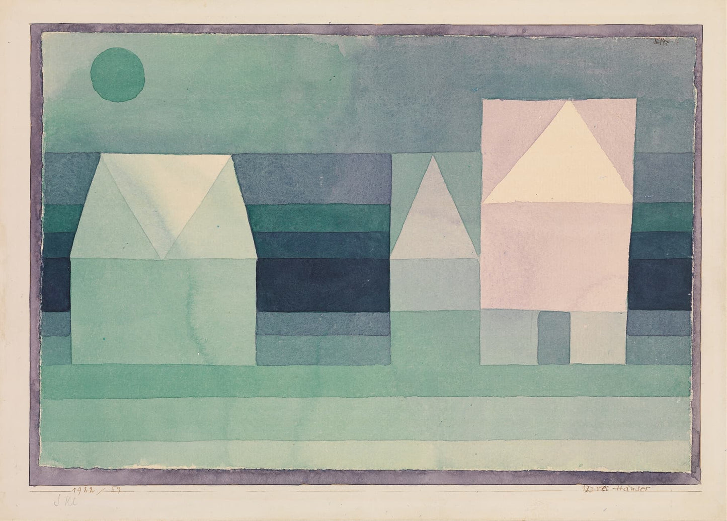 Abstract artwork with geometric shapes and color blocks on a plain background