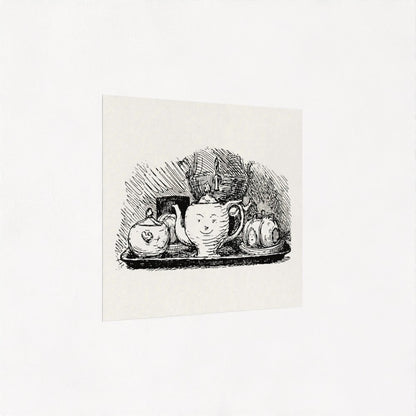 Teapot illustration for Hans Christian Andersen story (1871)