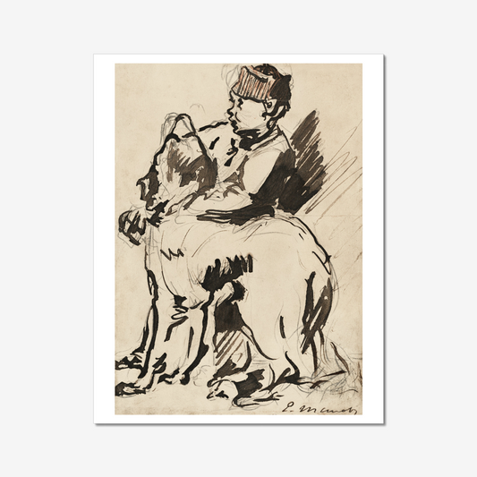 "A Boy Holding His Dog" (1920s) | Édouard Manet dog prints