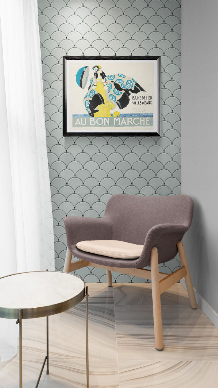 René Vincent: Au Bon Marché "Bains de Mer" (c. 1925) | Art Deco bathroom print