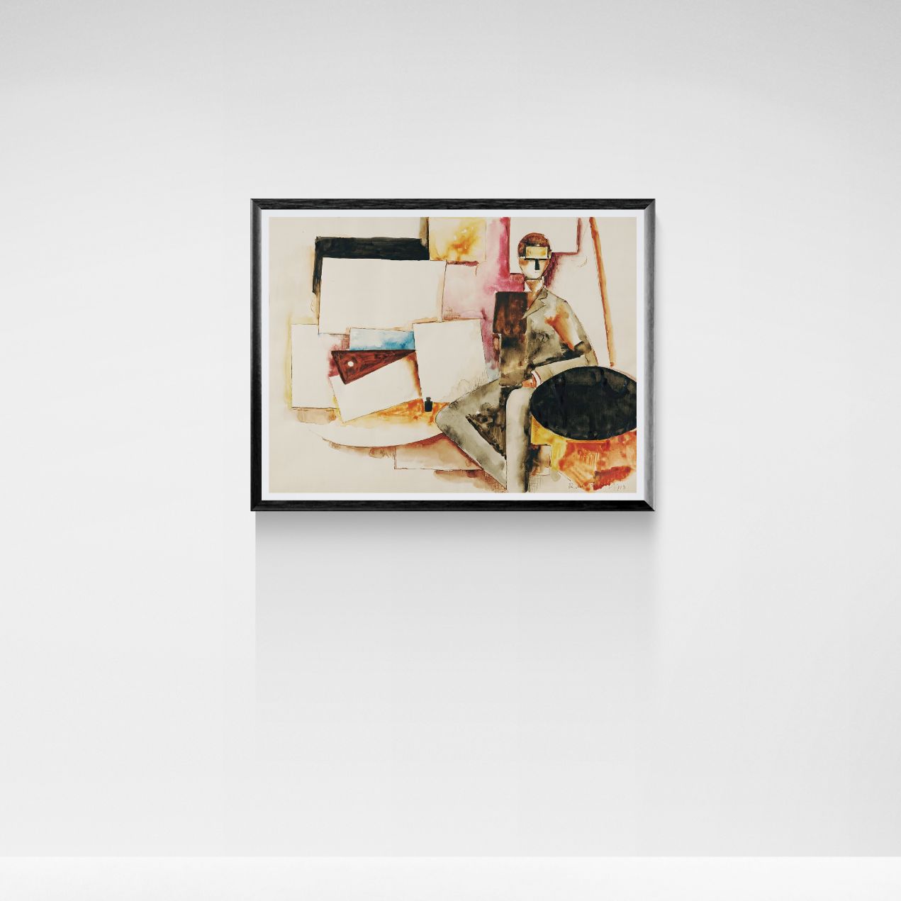 Framed artwork on a white wall