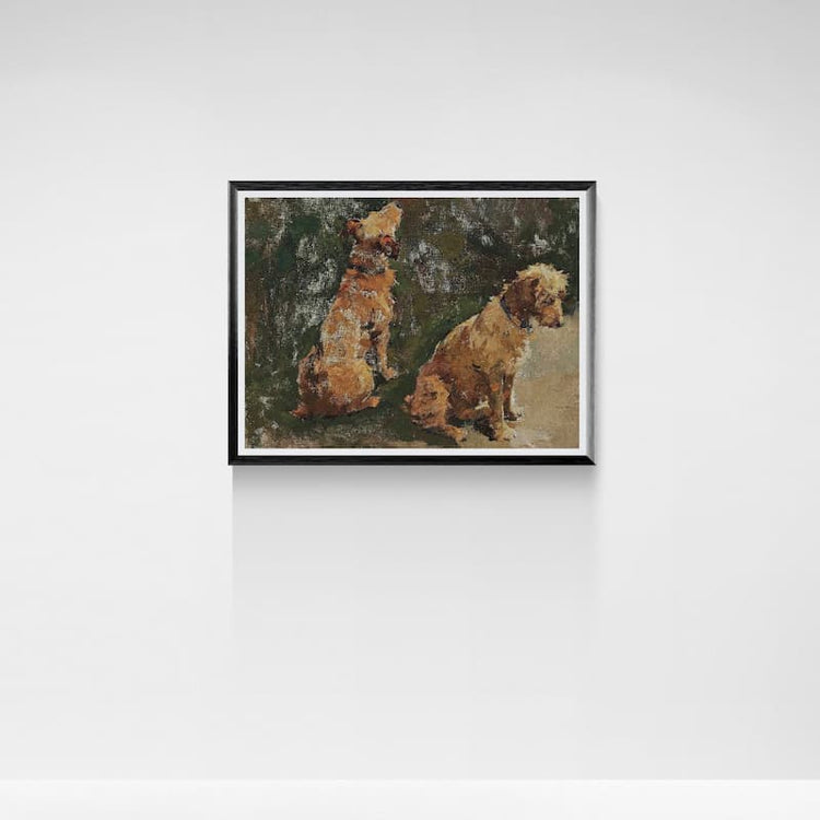 Deux Terriers (années 1890) | imprimés de chiens vintage | Elizabeth Adela Forbes