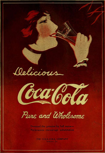 Old Coca Cola poster advert from Boston Cooking School Magazine (1913)