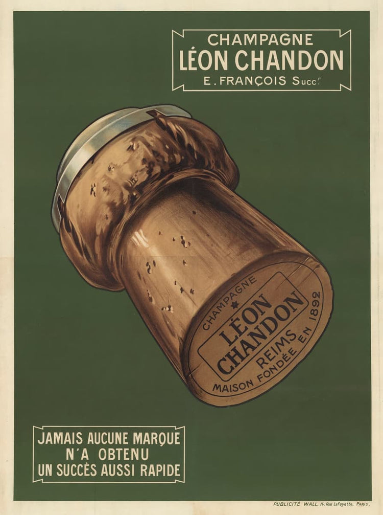 Vintage French advertising poster - Champagne Léon Chandon (1909)