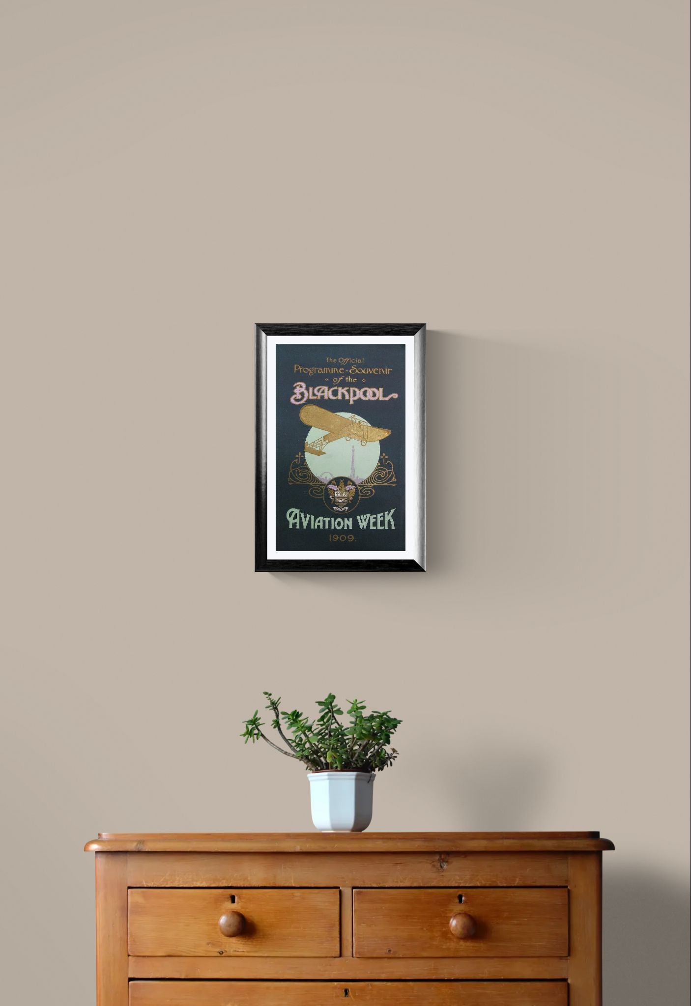 Vintage aircraft poster - Blackpool Aviation Meeting (1909) | Historical Souvenir Reproduction