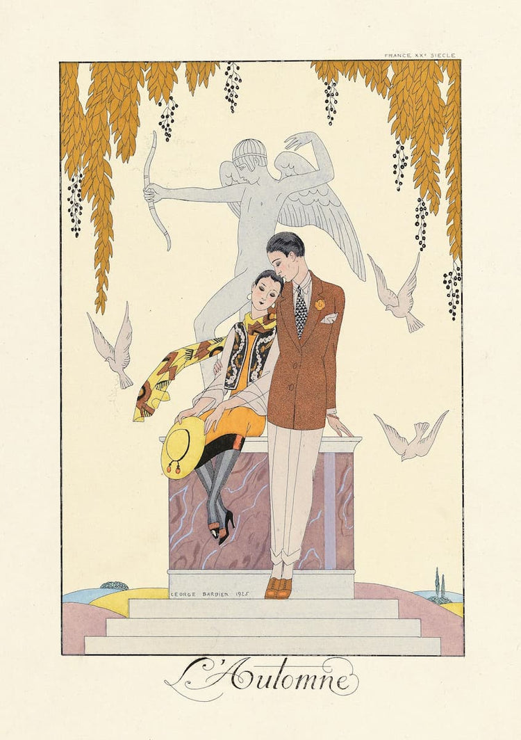“L'Automne” (Otoño) (década de 1920) | Impresiones de George Barbier | Estilo art déco